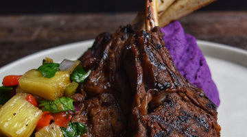 RECIPE: GRILLED CHOPS WITH PURPLE SWEET POTATO BY TONY CAGGIANO