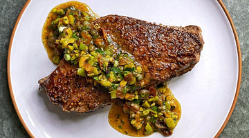 RECIPE: CUMIN AND CORIANDER CRUSTED BARNSLEY CHOP WITH  A OLIVE-DATE RELISH