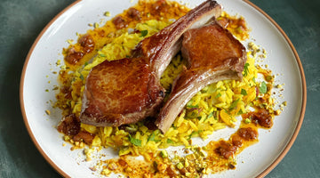 RECIPE: VENISON CHOPS WITH CURRIED BUTTER AND JEWELED SAFFRON RICE